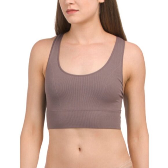 MAIDENFORM Seamless Lounge Bra Large Sparrow (Purple Brown) NWT - Picture 1 of 11